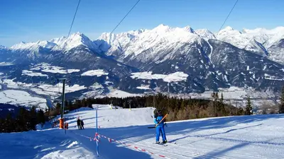 Blick ins Skigebiet Kellerjoch