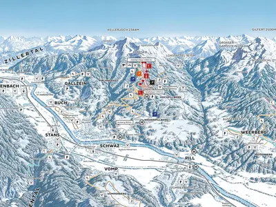 Pistenplan Kellerjoch