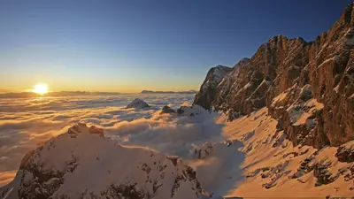 Das Dachsteinmassiv im Winter