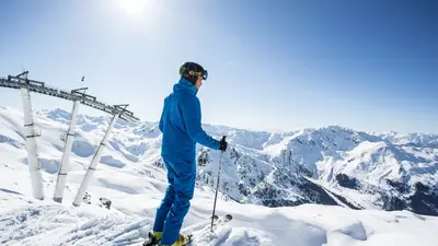 Blick auf die Pisten des Skigebietes Hochfügen