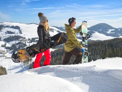 Snowboarder im Almenland © B. Bergmann