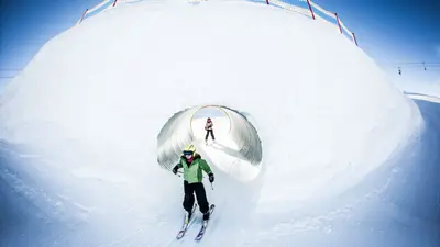 Blick auf die Funslope im Skigebiet Lienzer Bergbahnen