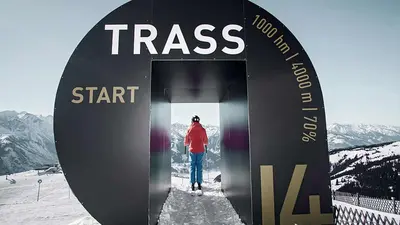 Startpunkt der schwarzen Trass-Abfahrt auf der Schmittenhöhe