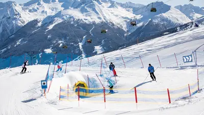 Blick auf die Funslope Gastein auf der Schlossalm