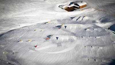 Blick von oben auf den Snowpark Gastein
