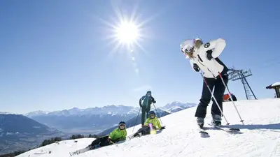 Skifahrer auf der Piste