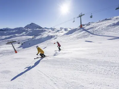 Skifahrer im Skigebiet Ratschings-Jaufen © Wolfgang Ehn