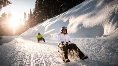 Schlittenfahren am Rosskopf