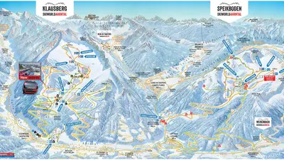 Pistenplan SkiWorld Ahrntal mit den Skigebieten Klausberg und Speikboden