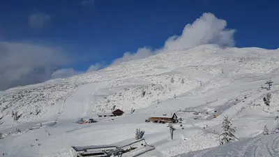 Blick auf das Skigebiet