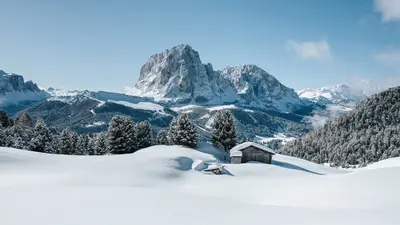 Verschneites Grödnertal