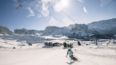 Skifahren im Val Gardena (Gröden)