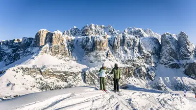 Einzigartiges Panorama im Skigebiet Gröden