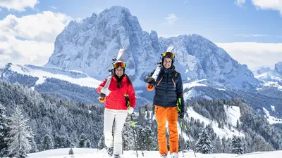 Skifahrer in Gröden