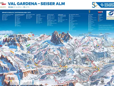 Pistenplan Gröden - Val Gardena