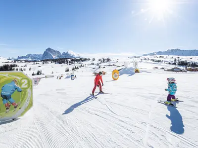 Skifahren lernen auf der Seiser Alm © Dolomiti Superski / Harald Wisthaler