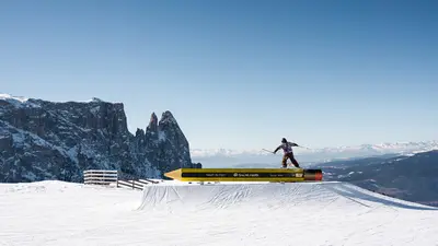 Der Snowpark auf der Seiser Alm zählt zu besten Italiens
