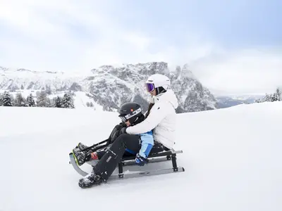 Rodeln auf der Seiser Alm © Seiser Alm Marketing / Roschan Fill