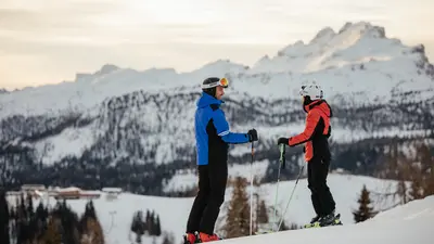 Skifahrer in Alta Badia