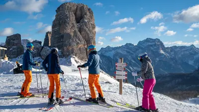 Skifahren im Skigebiet Cortina