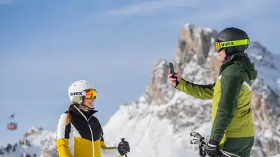 Skifahrer in Cortina d`Ampezzo