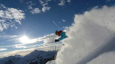 Skifahrer Fleimstal-Obereggen