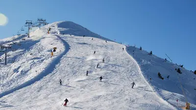 Blick auf die befahrene Piste
