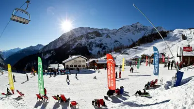 Blick ins Skigebiet Courmayeur