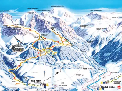 Pistenplan Val di Sole - Peio - Pejo 3000