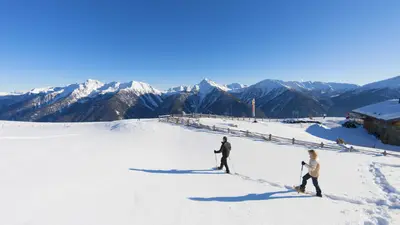 Schneeschuhwanderer auf der Schwemmalm