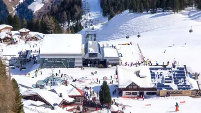 Luftaufnahme der Bergstation Speikboden