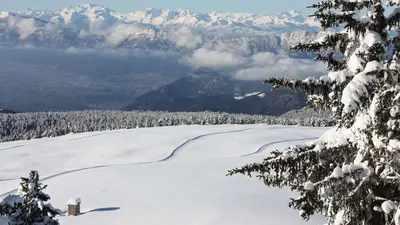 Winterlandschaft mit Bergpanorama