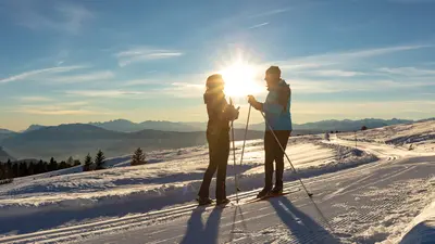 Paar auf der Panoramaloipe am Rittner Horn