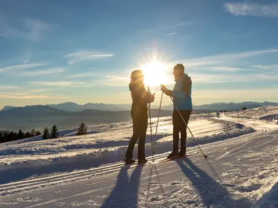 Paar auf der Panoramaloipe am Rittner Horn © Tourismusverein Ritten / Alfred Tschager
