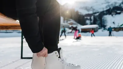 Schlittschuhfahren im Skigebiet Pfelders im Passeiertal