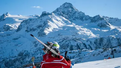 Skifahrer in La Thuile