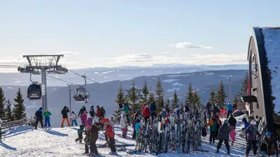 Gipfeltreiben im Skigebiet Hafjell