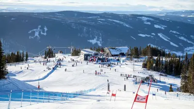 Blick von den Pisten im Skigebiet Hafjell