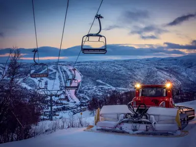 Sonnenaufgang im Skigebiet Geilofjellet © Geilo Holiday