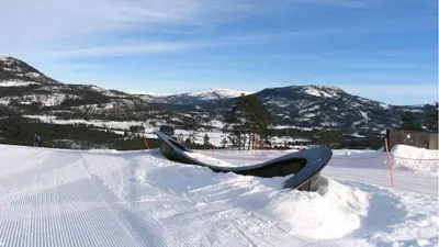 Der Snowpark im Skigebiet Vradal Skicenter