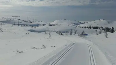 Gespurte Loipen im Skigebiet Skeikampe
