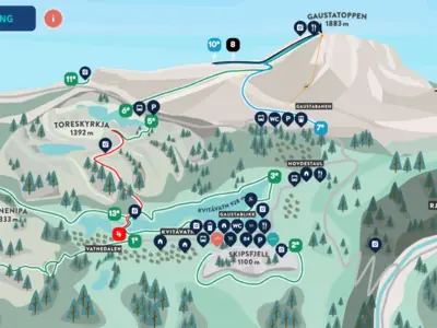 Pistenplan Gausta Ski Resort