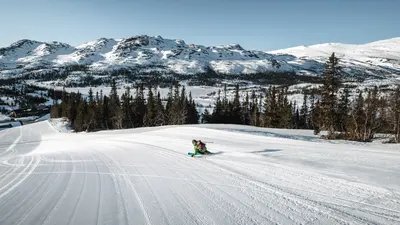Frisch präparierte Pisten im Gausta Ski Resort in Norwegen