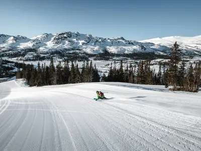 Frisch präparierte Pisten im Gausta Ski Resort in Norwegen © Gaustablikk / Gausta Ski Resort