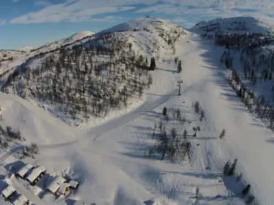 Blick auf die Pisten im Skigebiet Rauland Skicenter © Rauland Skisenter