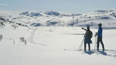 Langläufer im Skigebiet Rauland Skicenter