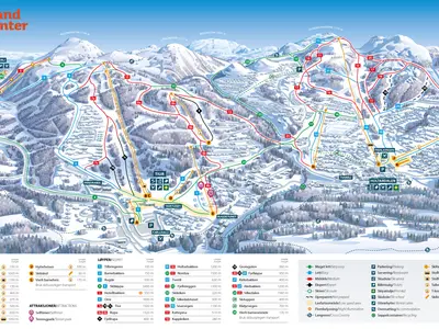 Pistenplan Rauland Skicenter