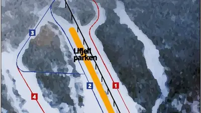 Pistenplan Lifjell Skisenter und Vinterland