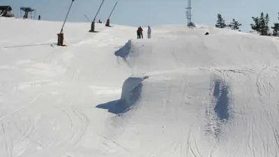 Der Snowpark im Skigebiet Gautefall Alpine Centre
