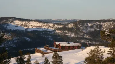 Panoramablick über das Skigebiet Gautefall Alpine Centre